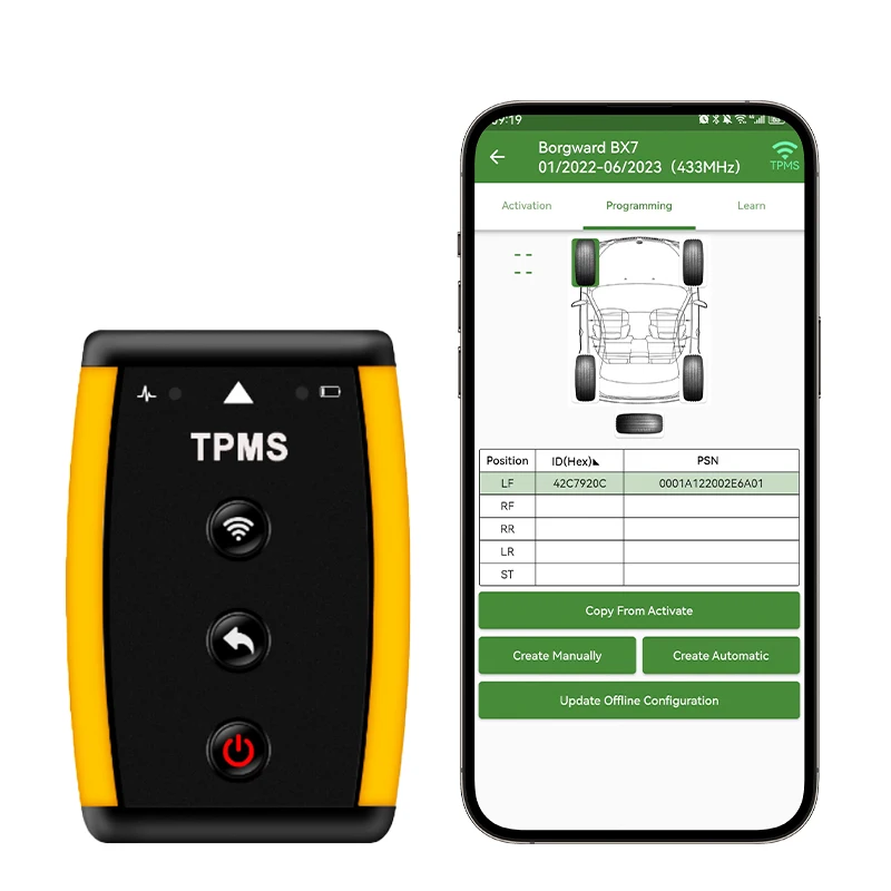 QQr Auto Bluetooth Programming Diagnostic For Gm & Ford TPMS Sensor Relearn Activation Tool Tire Pressure Reset Tpms Tool