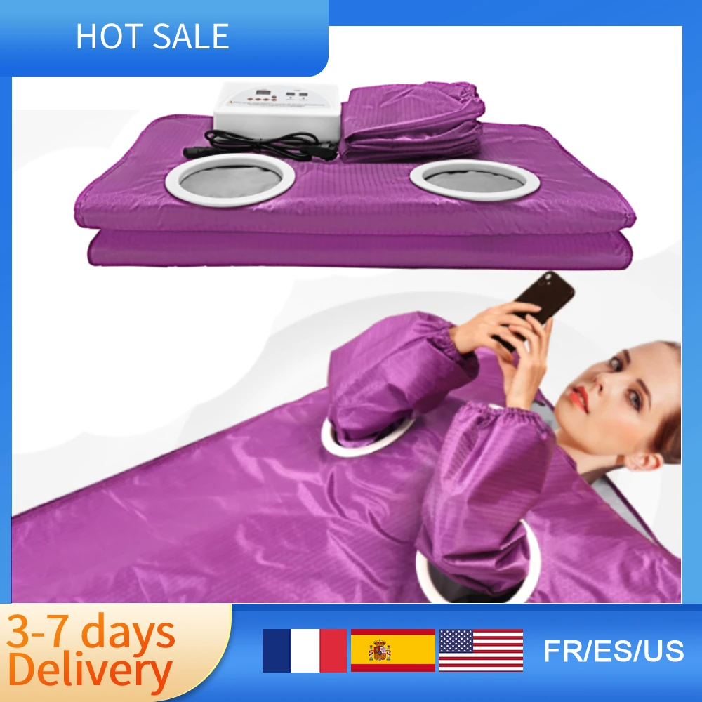 Sauna Blanket for Weight Loss and Detox Slimming Thermal Blanket Detox Sauna with Sleeves for Home Spa Salon