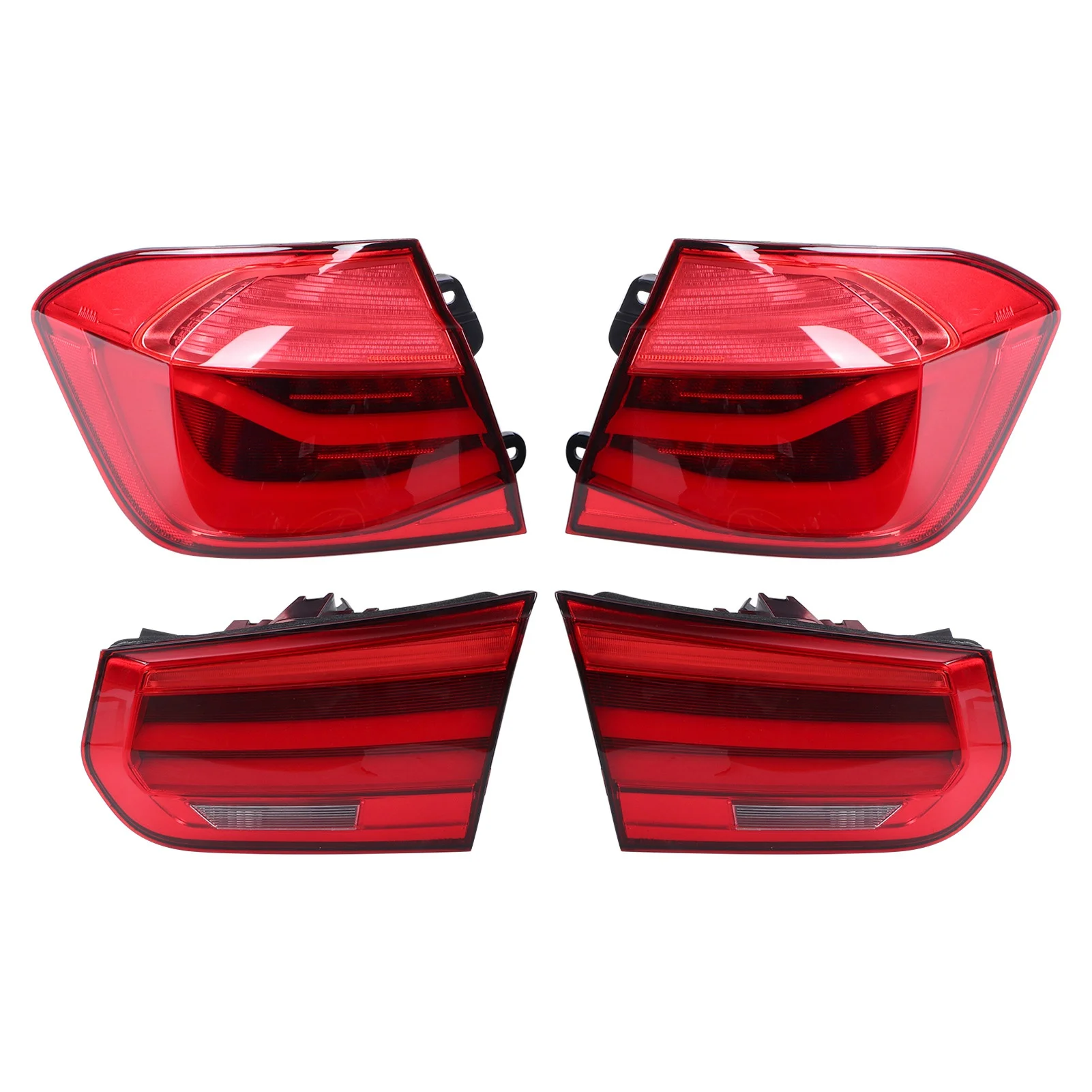 For BMW 3 Series F30 M3 F80 2012 2013 2014 2015 2016-2019 1 Pair Full LED Dynamic Rear Tail Light Lamp Red Lens