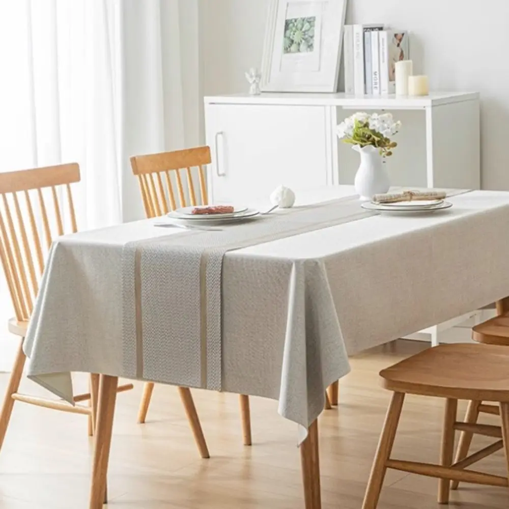 Household Waterproof PVC Table Runner Anti Slip Oil-resistant Table Cloth Stain-resistant Anti-scalding Table Cover Living Room