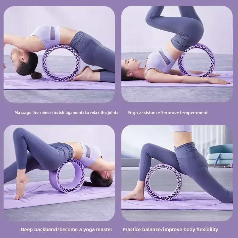 Custom Yoga Wheel PP Material Back Stretcher Fitness Tool for Home Pilates Exercise Beginner Stretching Ring Body Support PP