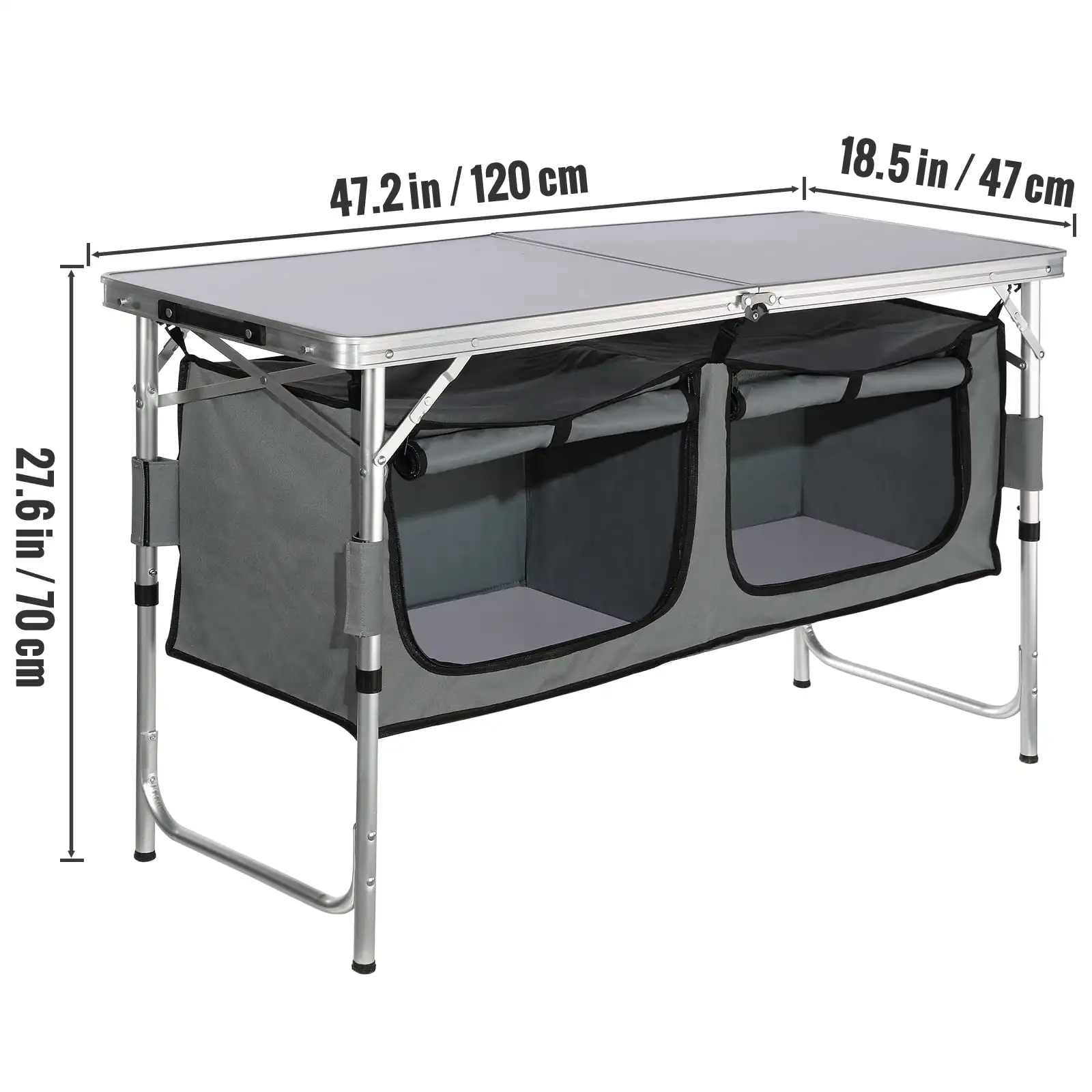 Portable Folding Cook Station Tables, Black image 5