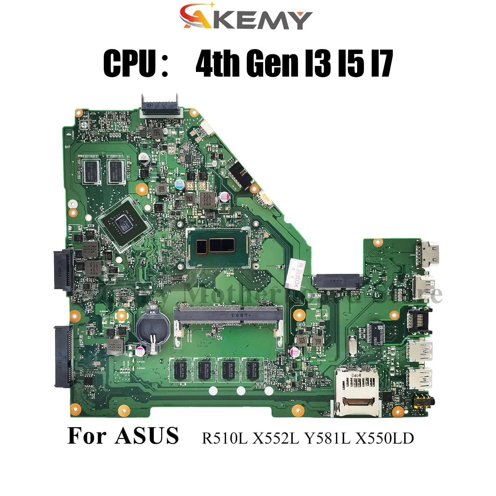 

X550LD Laptop Motherboard For ASUS VivoBook X550LC X550LB X550LD X552L R510L X550L Y581L X550LN Mainboard With I3 I5 I7 CPU stk