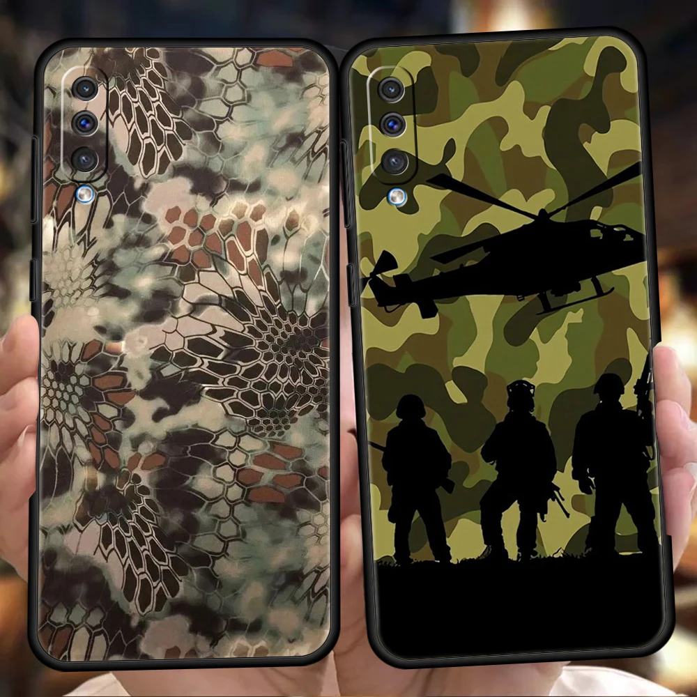 Phone Case for Samsung Galaxy A12/A14/A16/A24/A34/A54/A02/A03/A04/A06/A70/A50/A10/A20/5G Soft TPU Shell Camouflage Camo Military