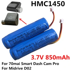 2Pcs 3.7V HMC1450 850mAh Replacement Battery for 70mai Smart Dash Cam Pro,Midrive D02,D04,Dash Cam Lite,DashCam A500 A500s A800