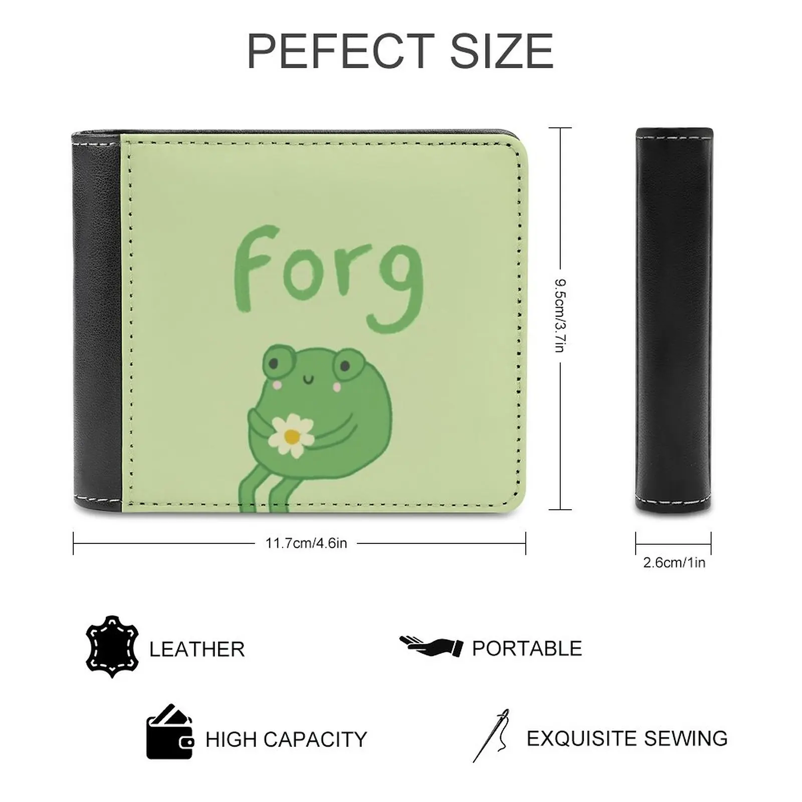 Frog Birthday Cake Meme-Cute Cottagecore Aesthetic Frog-With Men's Wallet Leisure Travel Lightweight Portable Wallets Short