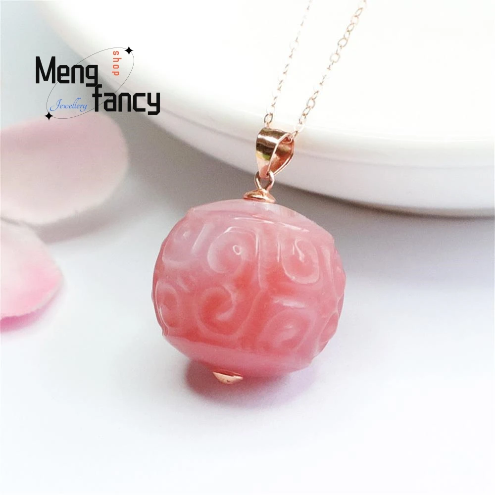 S925 Silver With Natural Salt Source Agate Retro Ripple Colorful Treasure Pendant Simple Elegant High-grade Fashion Fine Jewelry