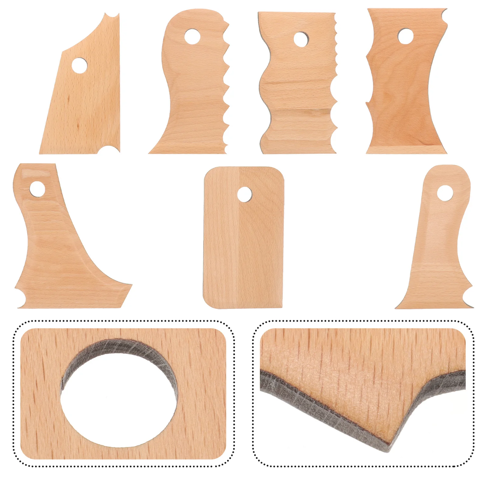 

7Pcs Clay Sculpture Tools Wooden Pottery Carve Cutter Set Polymer Clay Carving Scraper Kit for Pottery Art DIY