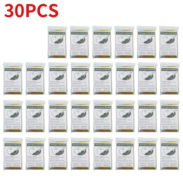 Manta de supervivencia dorada y plateada de emergencia para exteriores, cortina de rescate de primeros auxilios impermeable, manta militar térmica de 130x210cm