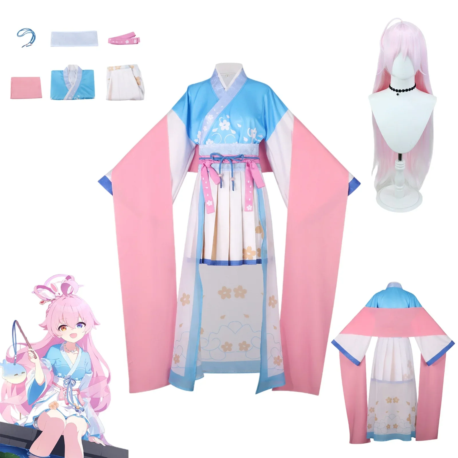 

Game Blue Archive Takanashi Hoshino Cosplay Costumes Wig Takanashi Hoshino Hanfu Ancient Style