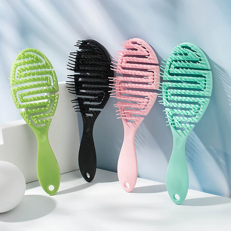 

1pcs Hair Comb Wet Brush DryCurved Comb Massage Comb Fluffy Shape Ribs Curling Comb On Wet Hair