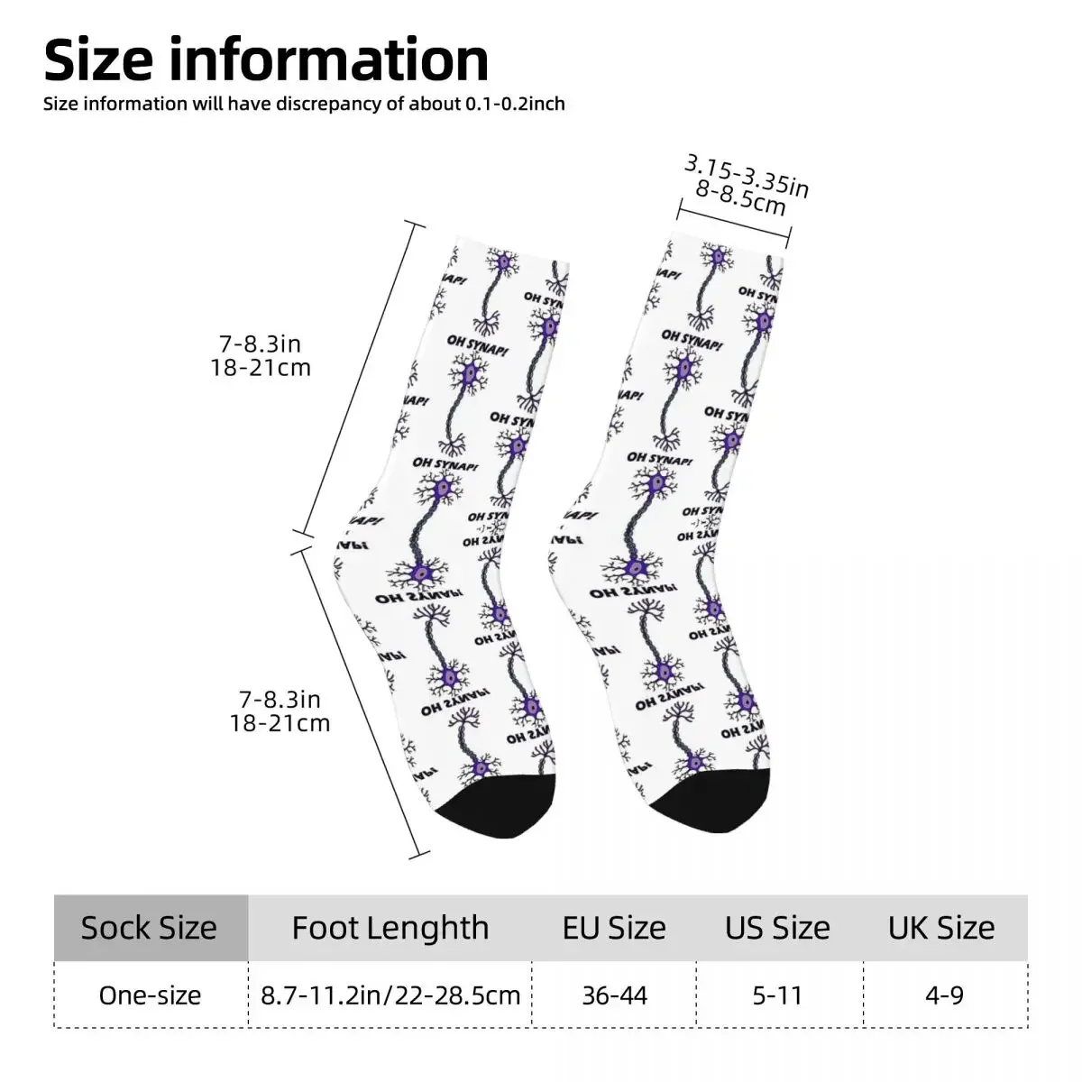 Neuron - Oh Snap! - Science Pun Socks High Quality Stockings All Season Long Socks Accessories for Man's Woman's Christmas Gifts