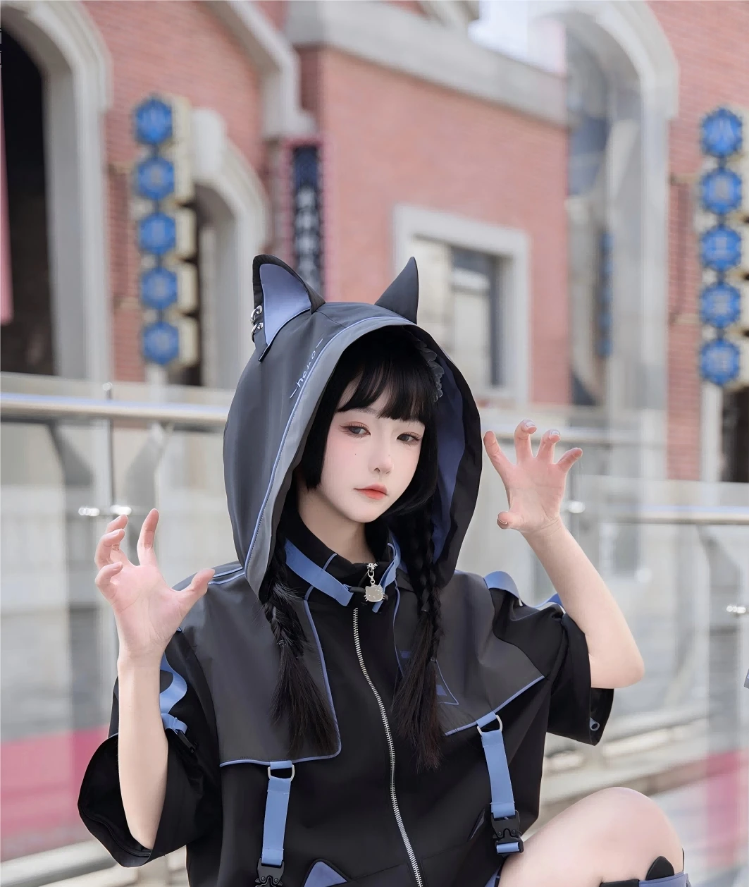 Subculture Goth Y2k Sports Sleeves Removable Jacket Suit Women