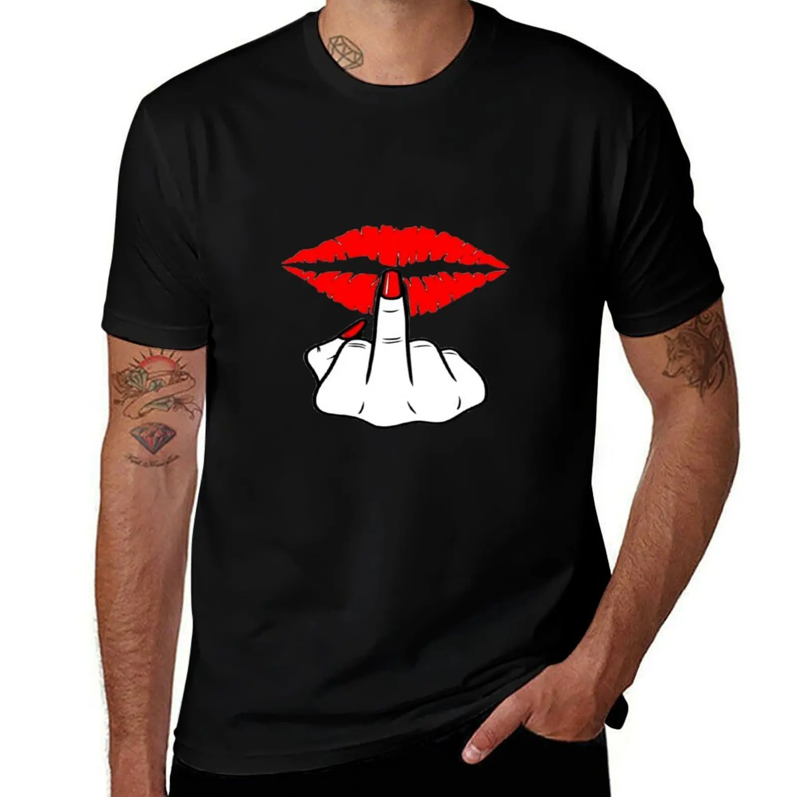 

Red Lips T-Shirt oversized graphic tee summer shirt new edition Men's t-shirt