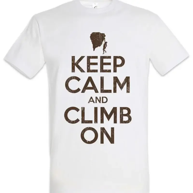 Keep Calm And Climb On T Shirt Boulder Scramble Climbing Fun Bouldering