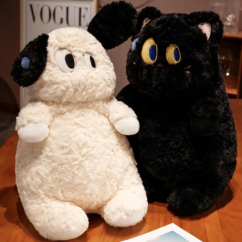 40CM Big Eyes Animals Plush Toys Kawaii Black Cat White Dog Pink Rabbit Stuffed Soft Doll Lovely Pillow For Kids Girs Gifts