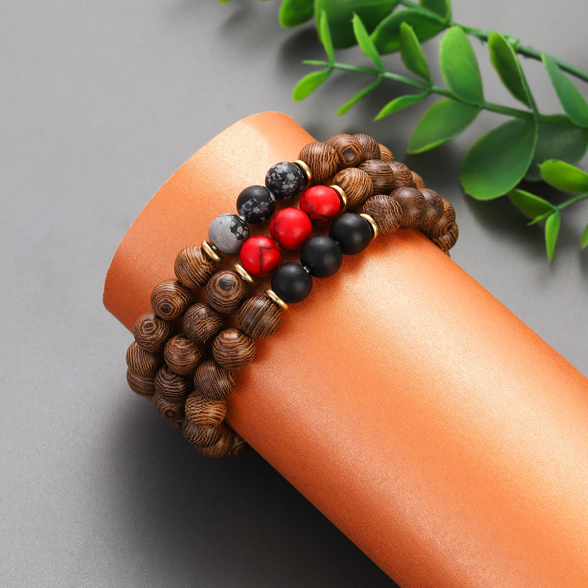 8mm New Fashion Natural Stone Beads Wood Bracelets Women Man Handmade Healing Balance Couple Charm Yoga Jewelry Gift