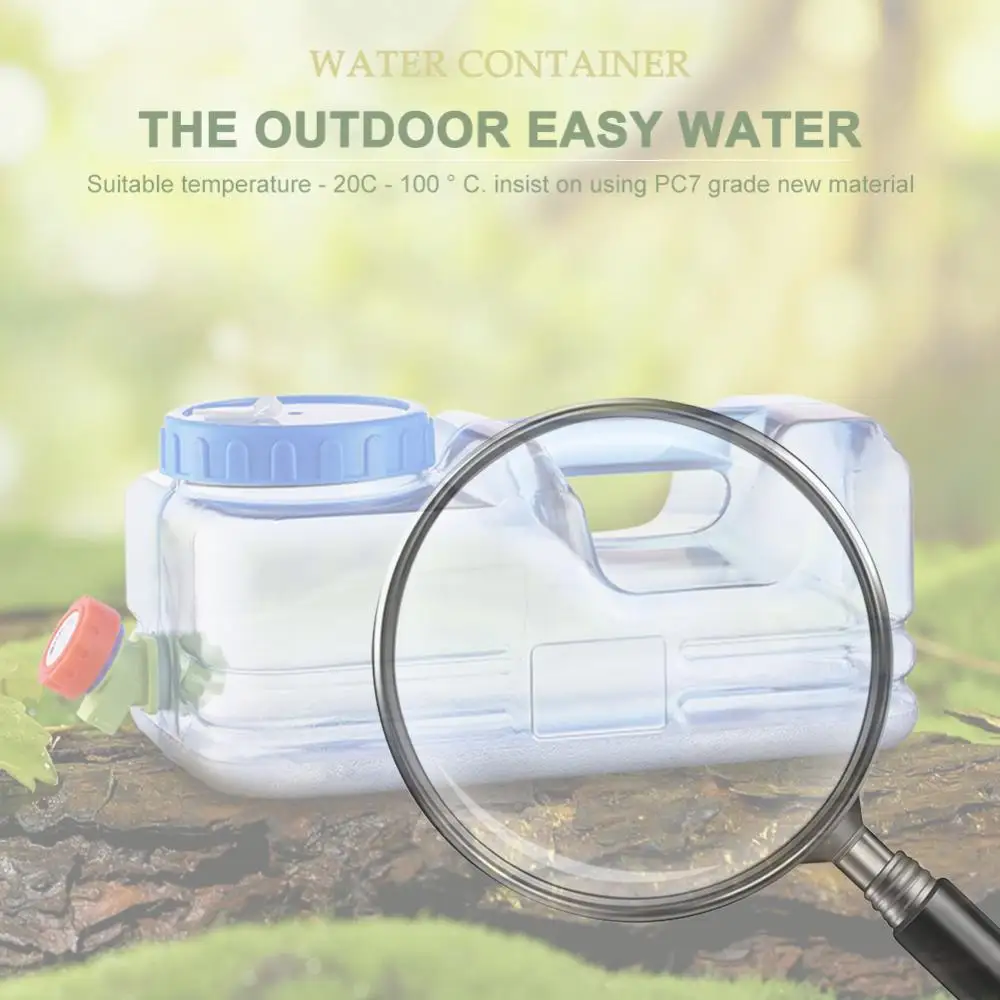 

10L Drinking Water Container with Spigot Large Capacity Outdoor Water Bucket Camping Water Tank Water Kettle for Picnic & Travel