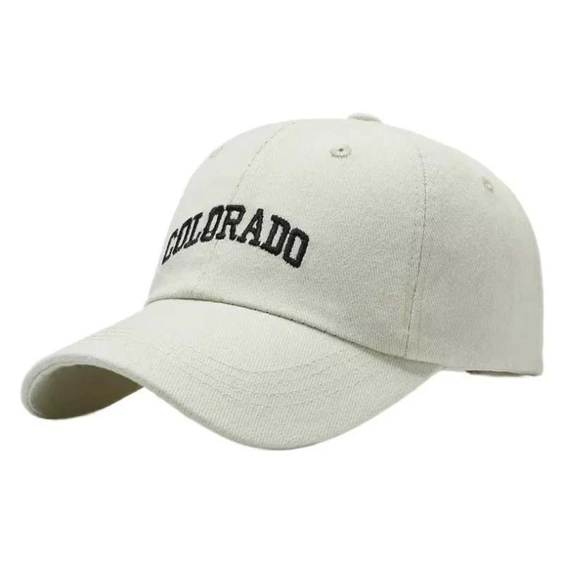 New Style Letter Baseball Cap Breathable Big Head Circumference Hard Top Soft Top American Retro Women Couples Face Slimming