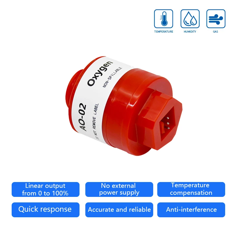 2 uds Sensor de calidad del aire tecnología urbana Sensor de Gas Ao2 oxigeno O2 Sensor Ptb 18,10 para detección de Gas