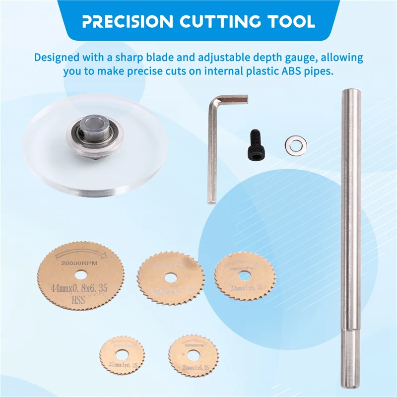 AT19-Cutter Tool Set With Scale Adjustable Depth Gauge, Internal Pipe,Cutter For PVC Pipe, 5PCS Saw Blades Included