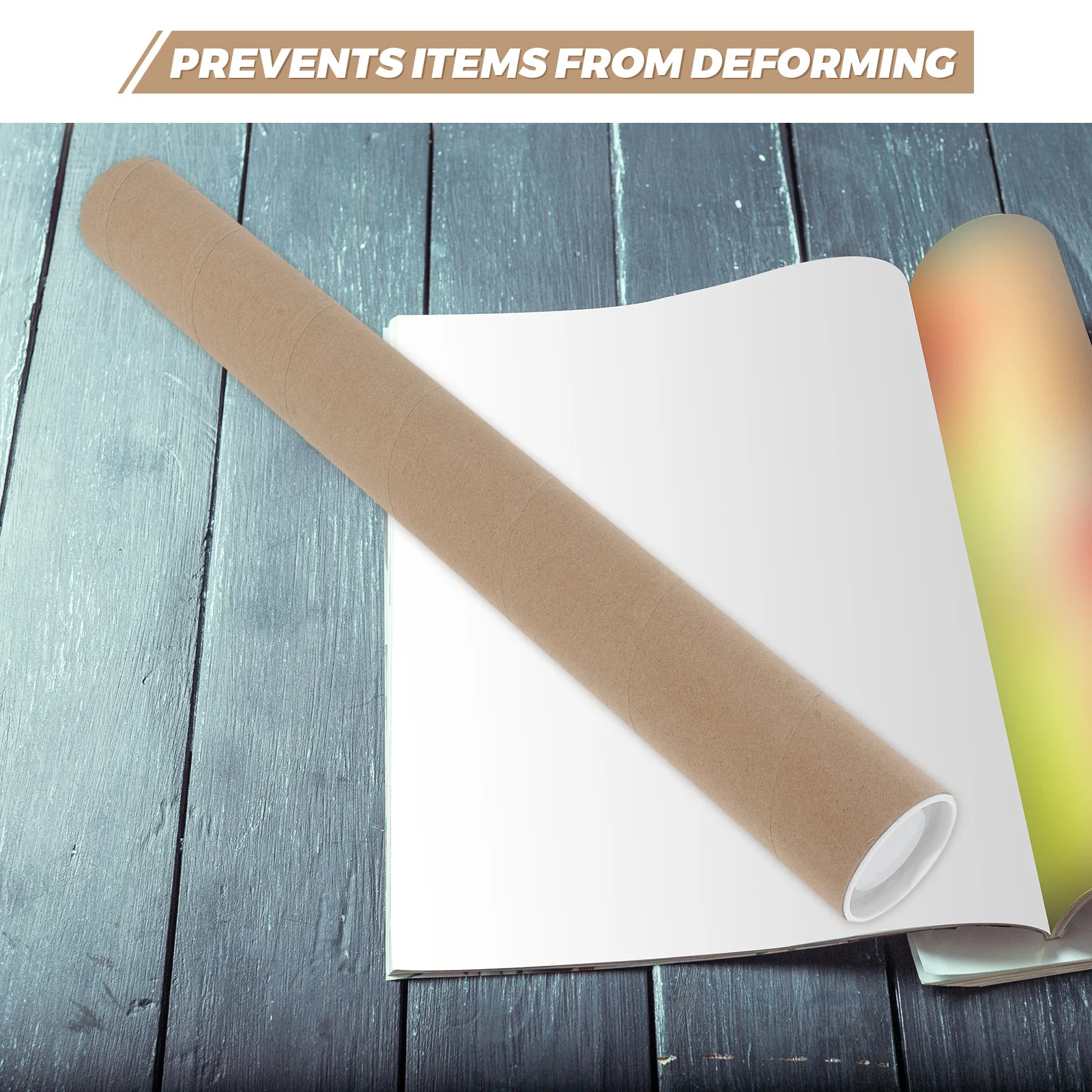 Kraft Paper Mailing Tubes Large Packing Boxes Round Design Durable HighStrength Poster Shipping Tubes Caps Storage Box