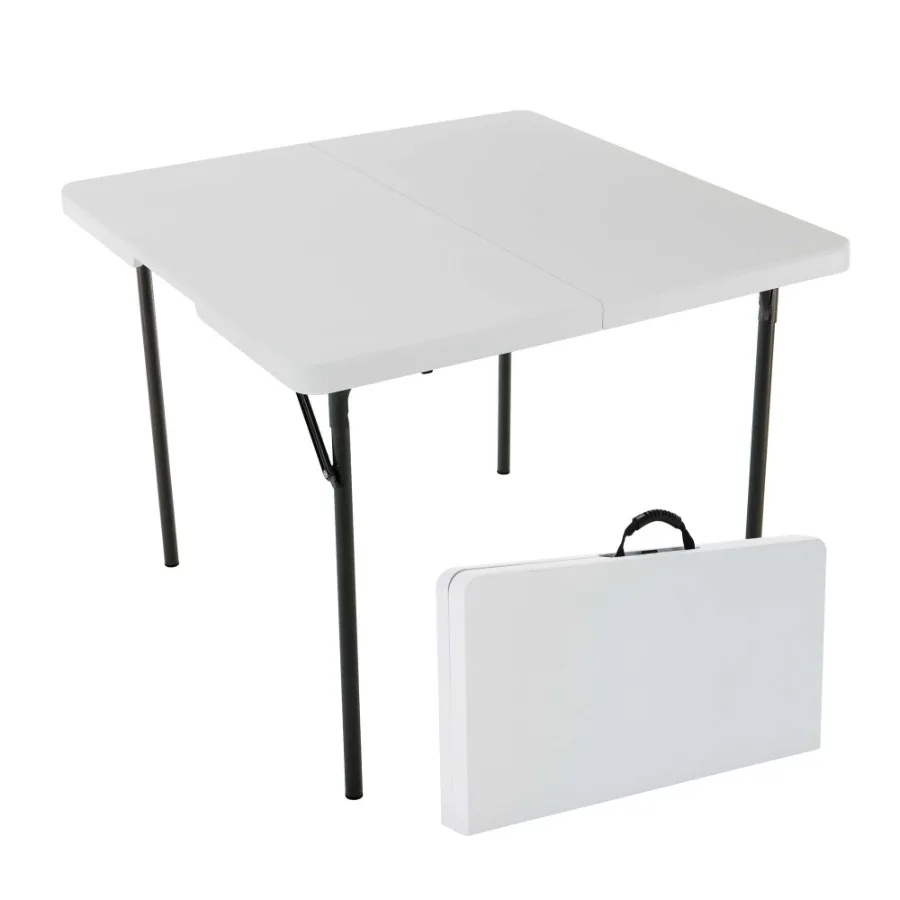 

Versatile 37 Square Fold-in-Half Table for Indoor Outdoor Use - Ideal for Events Parties and Gatherings with Light Commercial G
