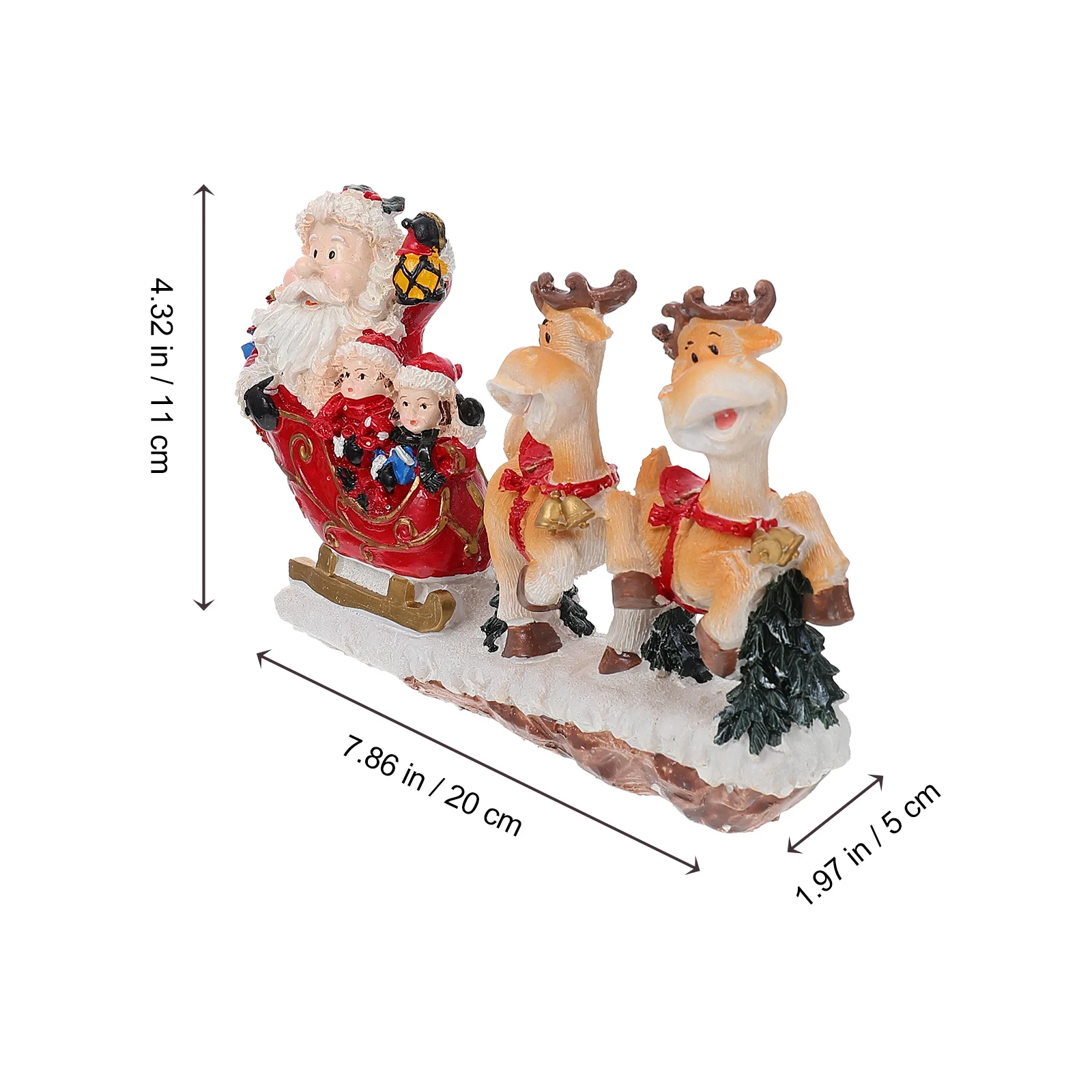 

1Pcs Cartoon Christmas Elk Pulling Cart Decoration Ecofriendly Material Xmas Desktop Ornament Garden Supermarket Props