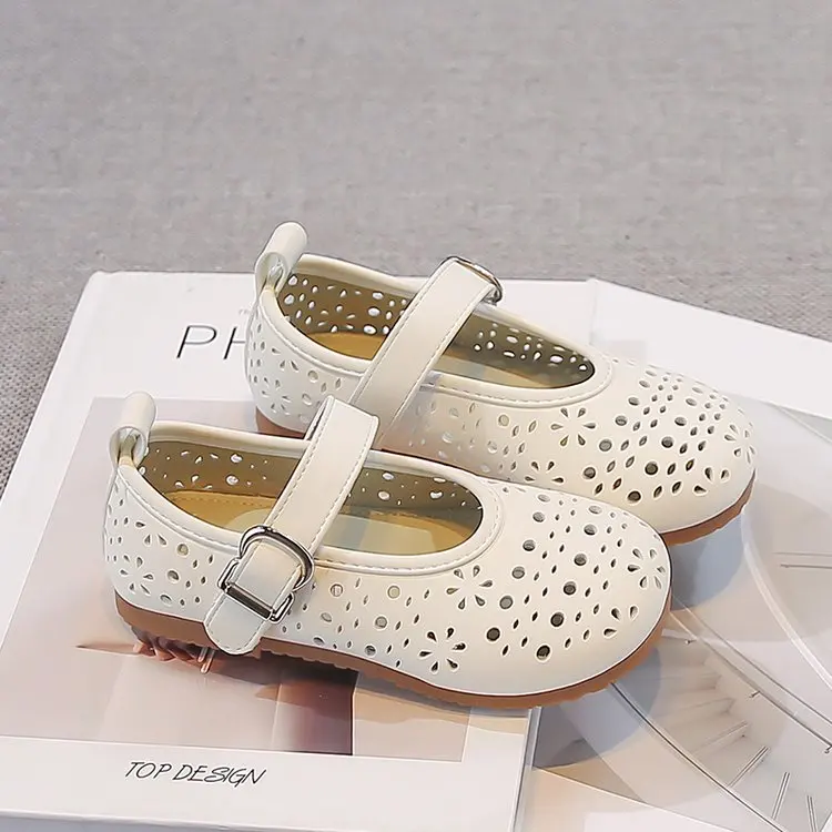

Girls' Autumn New Children's Hollow Show Summer Princess Shoes Children's Soft-soled Single School Student Loafer