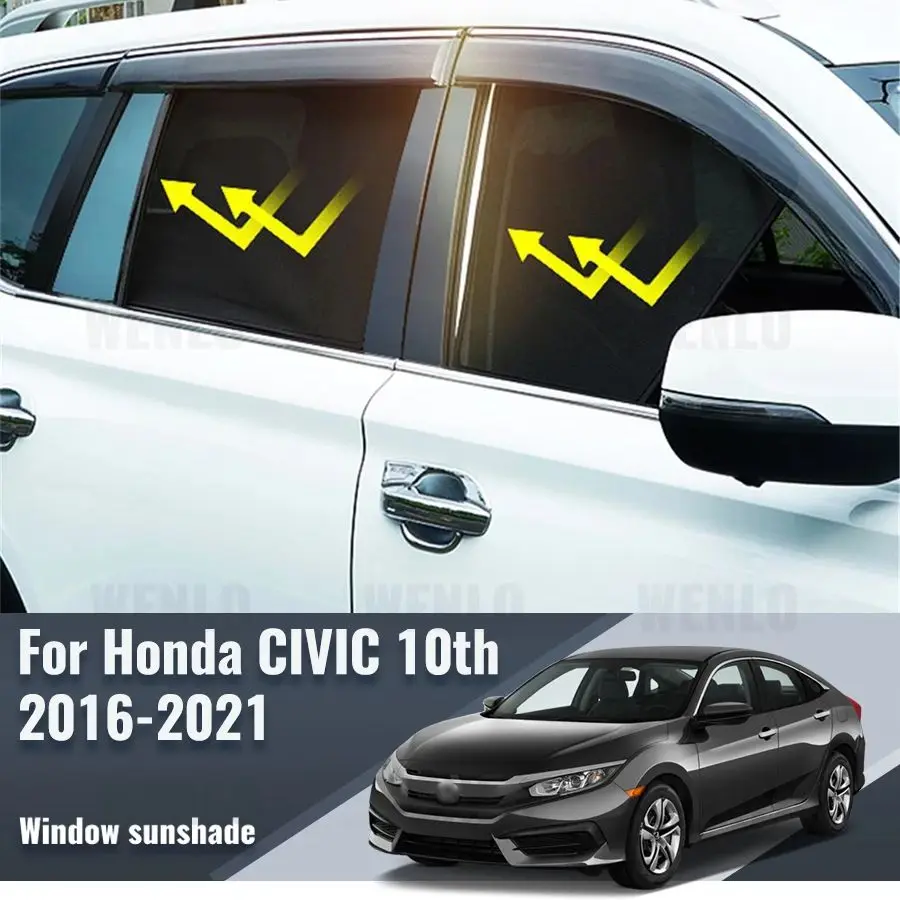 

For Honda CIVIC X 2016-2020 Magnetic Car Sunshade Front Windshield Frame Curtain Rear Side Window Sun Shades