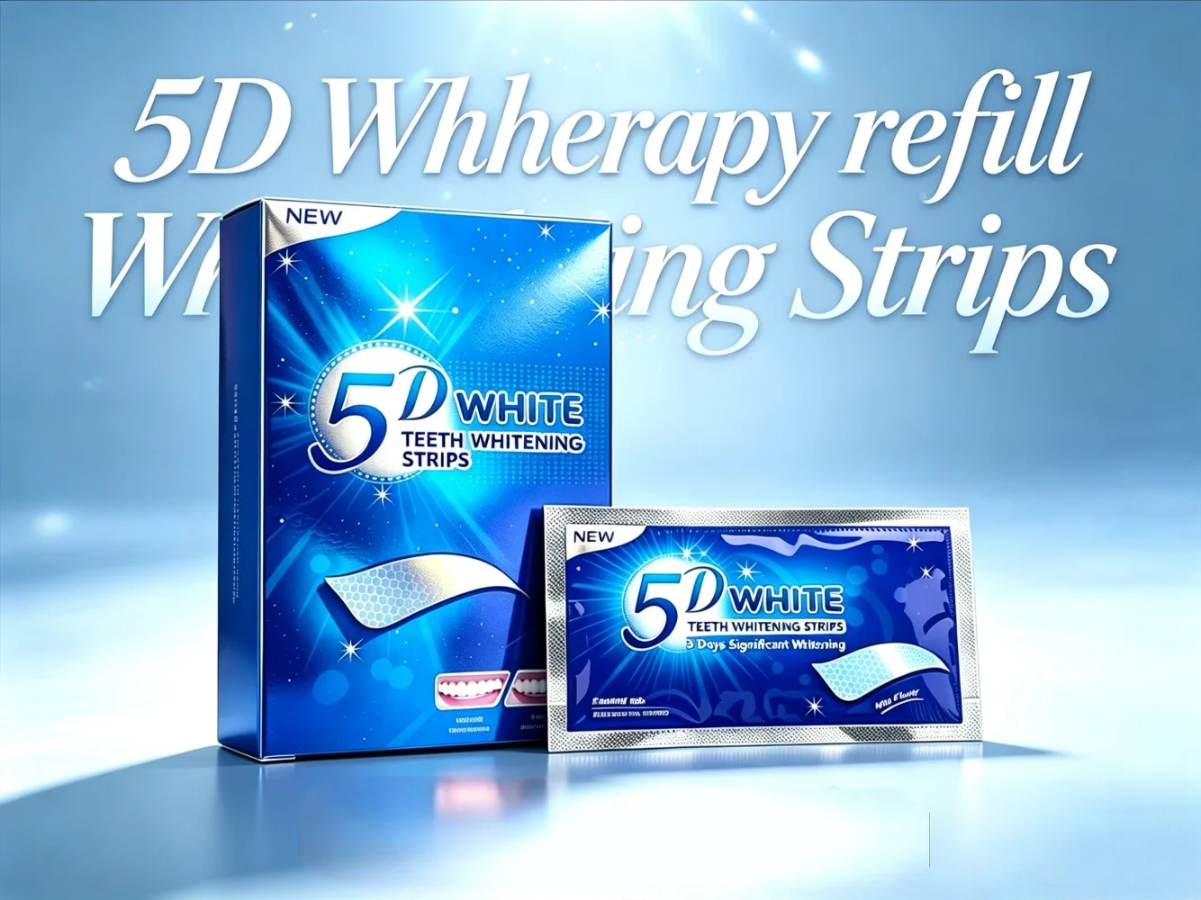 Say goodbye to yellow teeth; 5D whitening strips deeply decompose pigments to make your smile shine naturally.