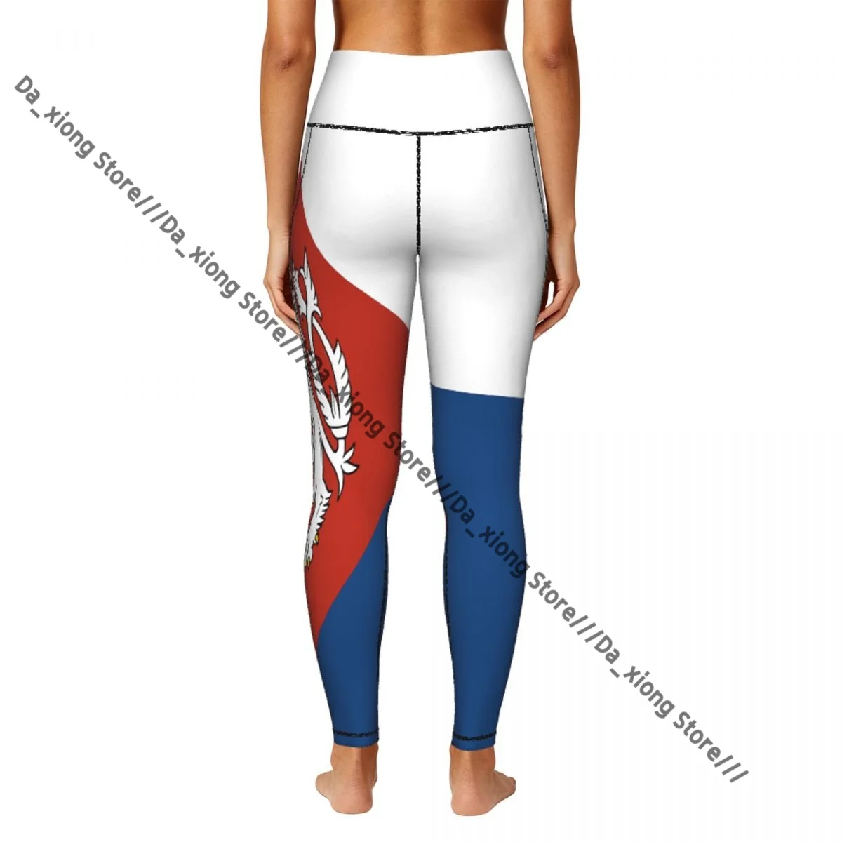 Ladies High Waist Yoga Leggings With Side Pockets Alternate Flag Of Czech Republic Sports Running Pants view 3