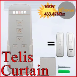 5 Channel RF Universal Window Curtain Remote Control 433mhz Rolling Code Curtain Remote Control Replacement for Window Curtain