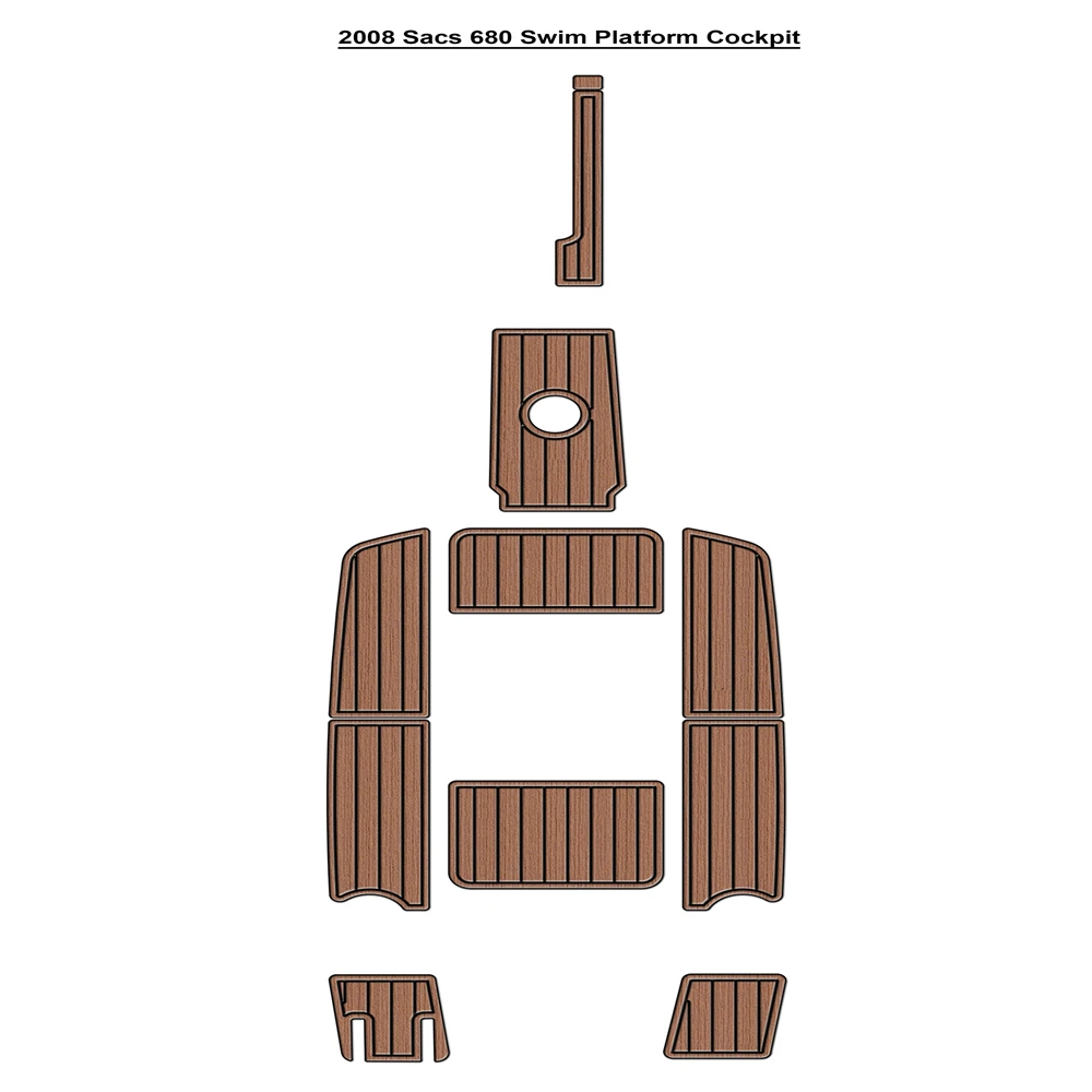 

2008 Sacs 680 Swim Platform Cockpit Pad Boat EVA Foam Faux Teak Deck Floor Mat SeaDek Gatorstep Style Self Adhesive dnmhp9d6