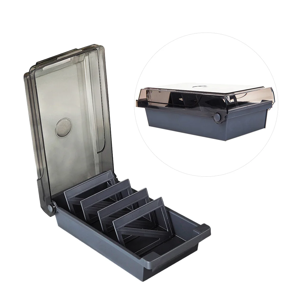 Business Card Holders Black Basket Labels Storage Boxes for Organizing File Name Case