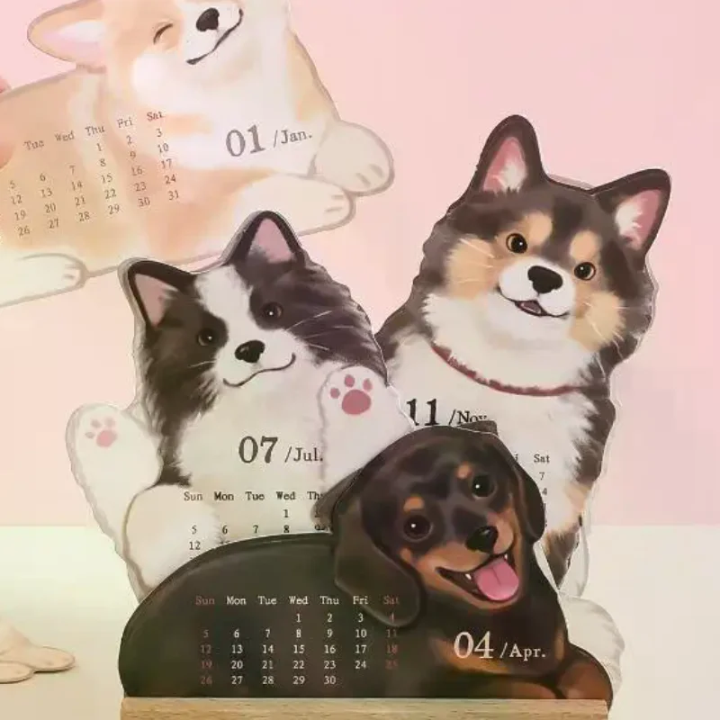 

2026 Cute Cat Dog Series Desk Calendar Table Planner Yearly Agenda Organizer Memo Notes For Home Office School Daily Scheduler