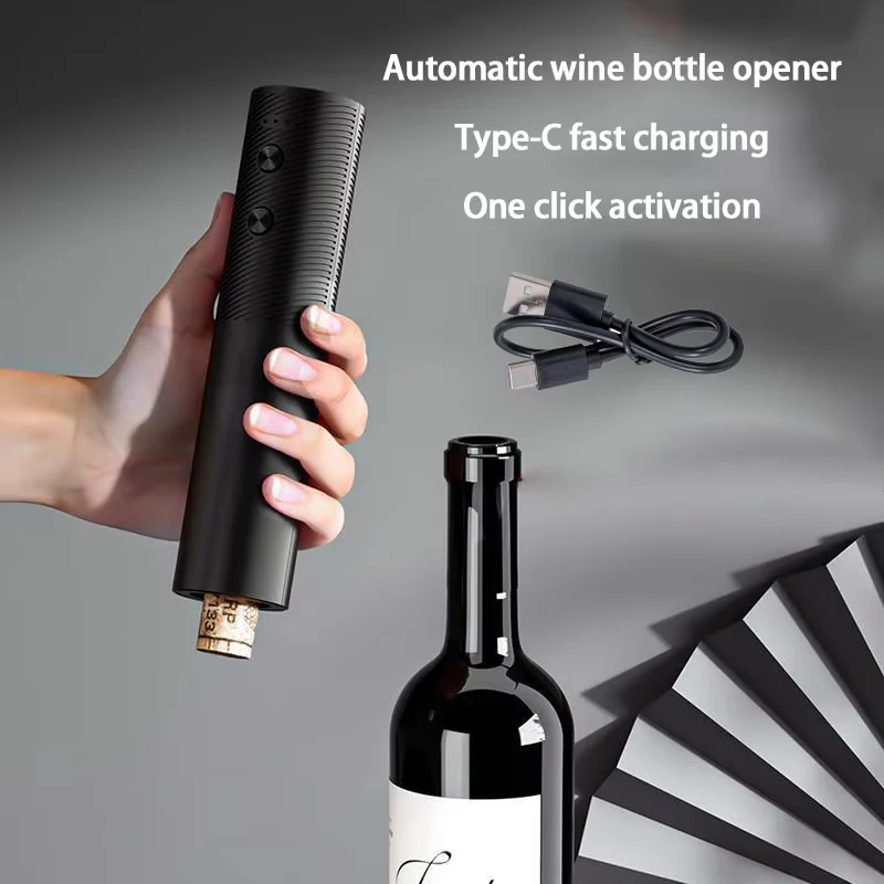

Electric Wine Bottle Opener Automatic Wine Corkscrew 500mAh Rechargeable One-click Button Bottle Opener Home Kitchen Bar Tools