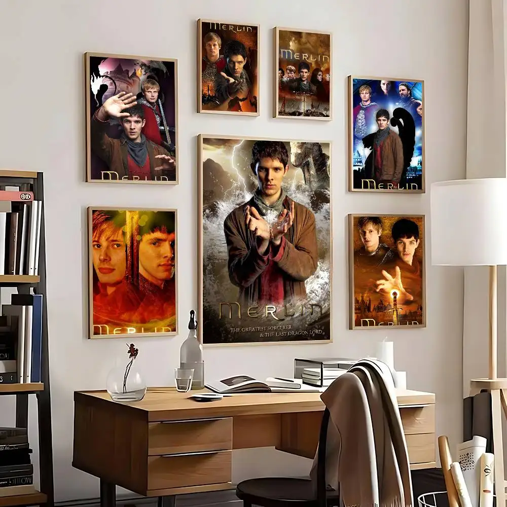 TV Series Merlin Legend Poster No Framed Poster Kraft Club Bar Paper Vintage Posters Wall Art Painting Bedroom Study Stickers