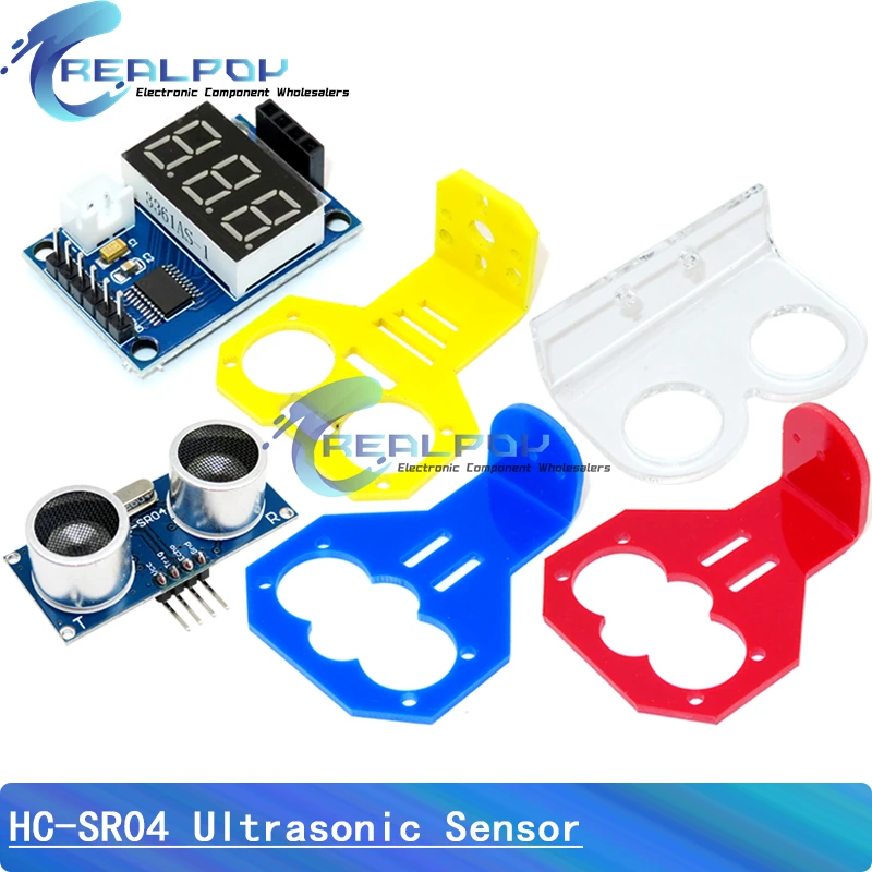 Ultrasonic Sensor SR04 HC-SR04 Ultrasonic Distance Measuring Module SR04 Test Board Ultrasonic Wave Detector for Arduino Bracket