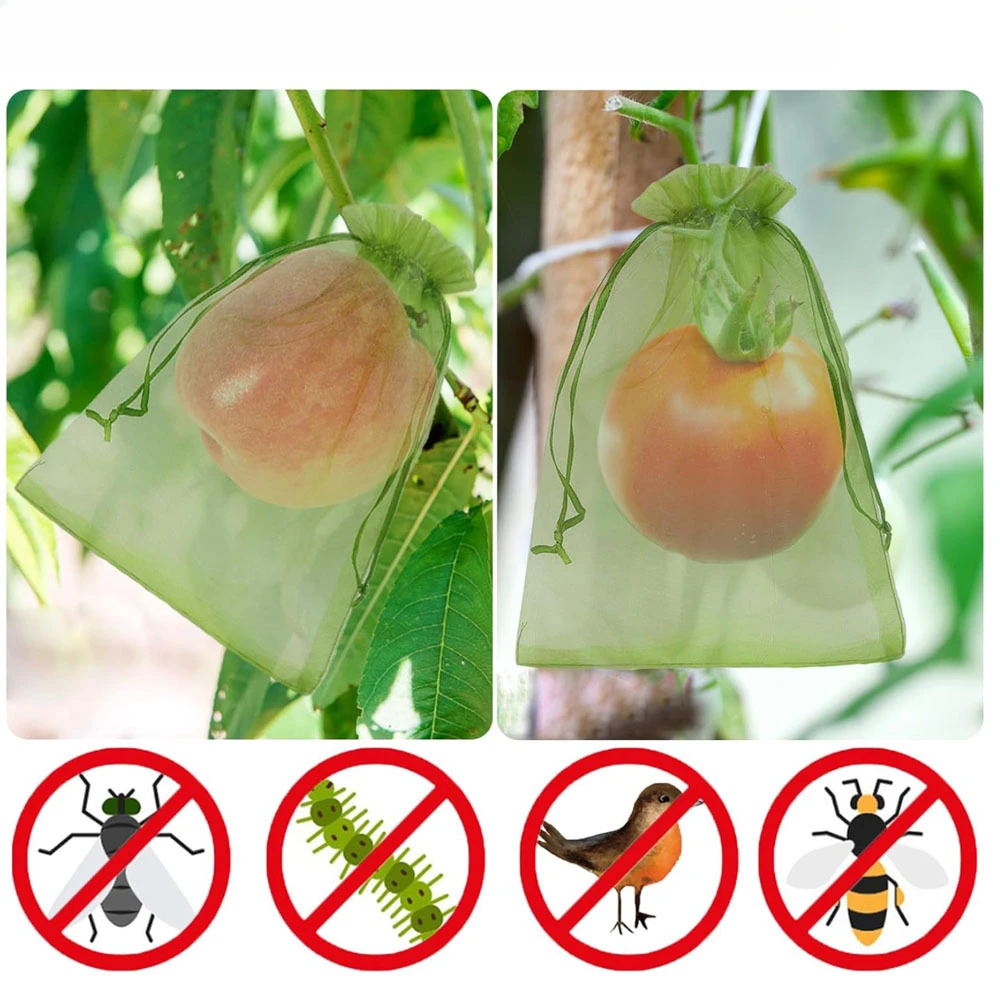50 шт., защитные пакеты для фруктов и винограда с шнурком, сетчатые мешки для фруктов для винограда, манго, овощей, многоразовые сумки для защиты от вредителей, растений