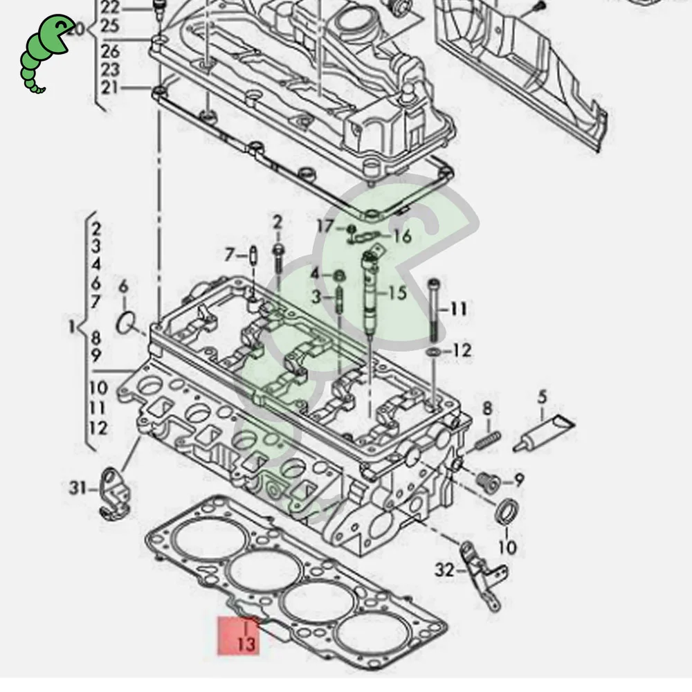 

03L103383BN 61-37175-10 Cylinder Head Gasket for Audi VW Golf Multivan Transporter T5 2.0 TDi CFFB CFCA 03L 103 383 BN