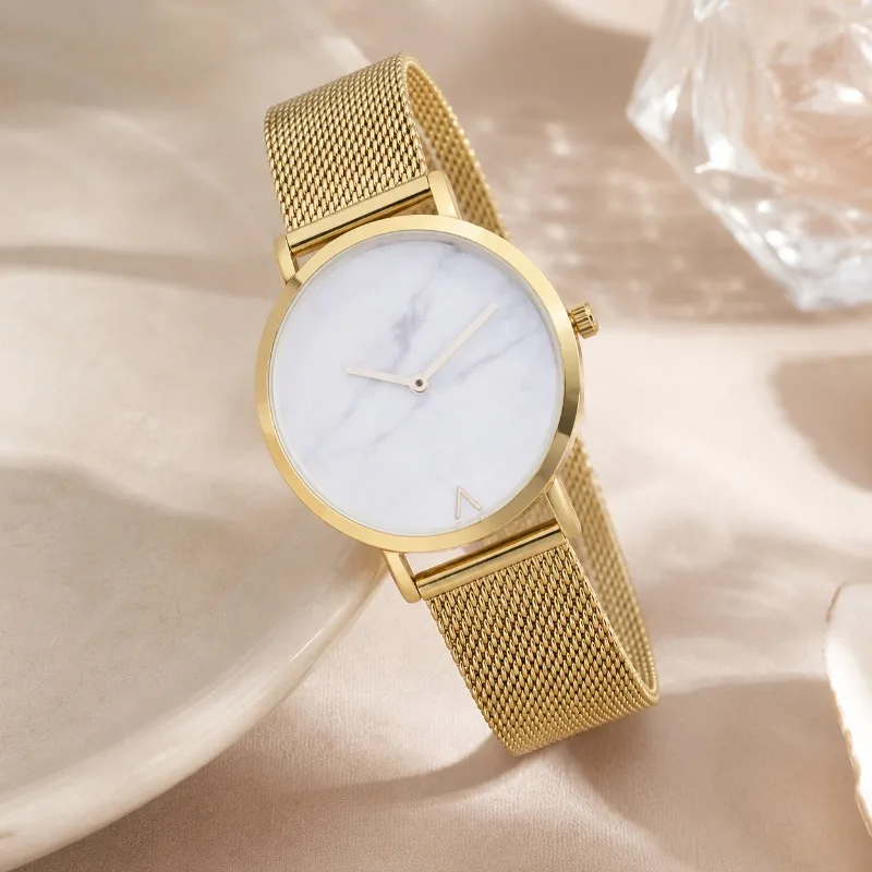Minimalist Women's Watch Luxury Metal Mesh Band Analog Quartz Wristwatches for Woman Ultra‑thin Fashion Ladies Watch Clock Gift