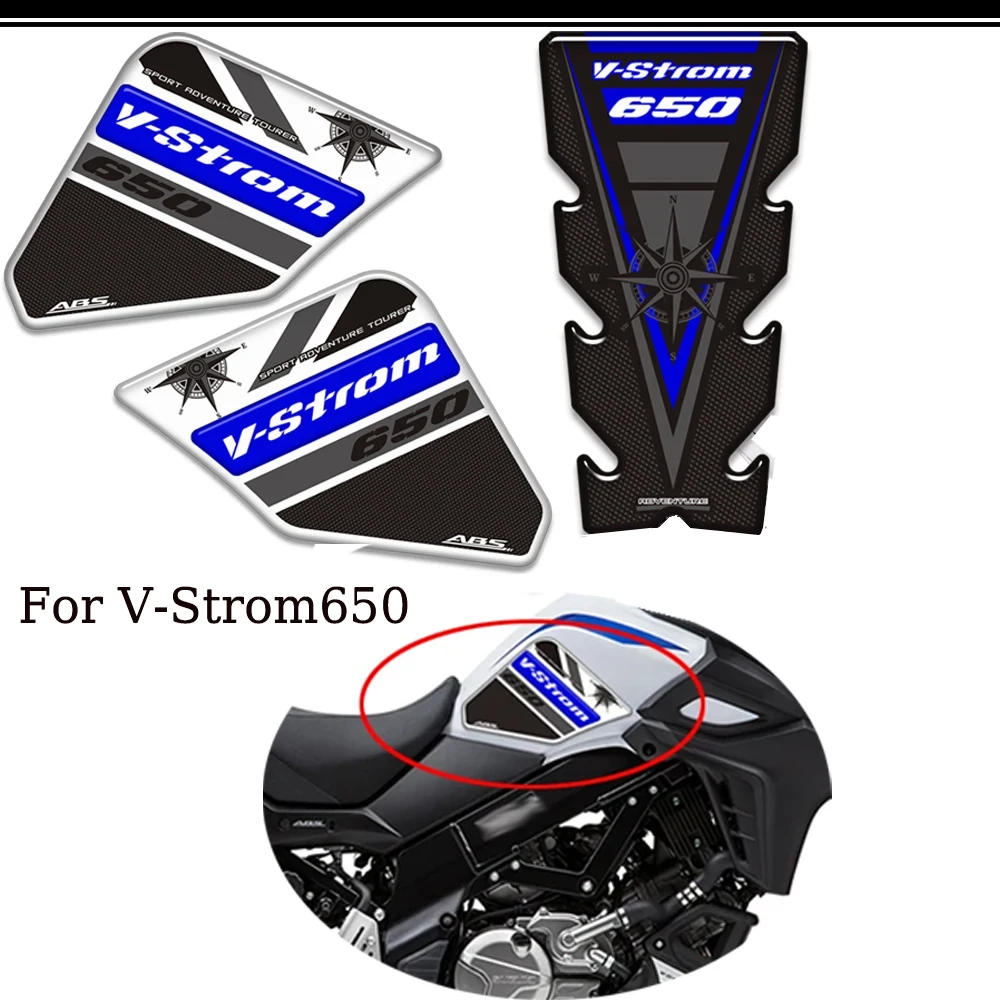 For Suzuki V STROM VSTROM DL 650 XT 650XT Adventure Tank Pad Protector Trunk Luggage Cases Stickers Fuel Oil Kit