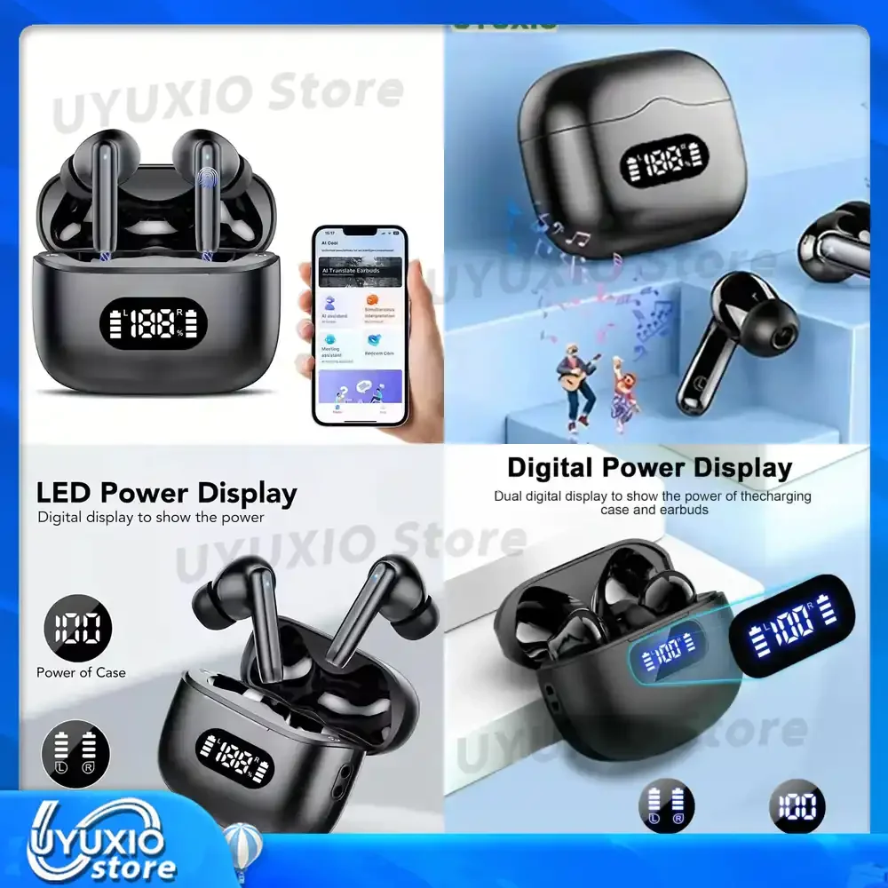 UYUXIO Real Time Translator Earbuds AI Language Translation 