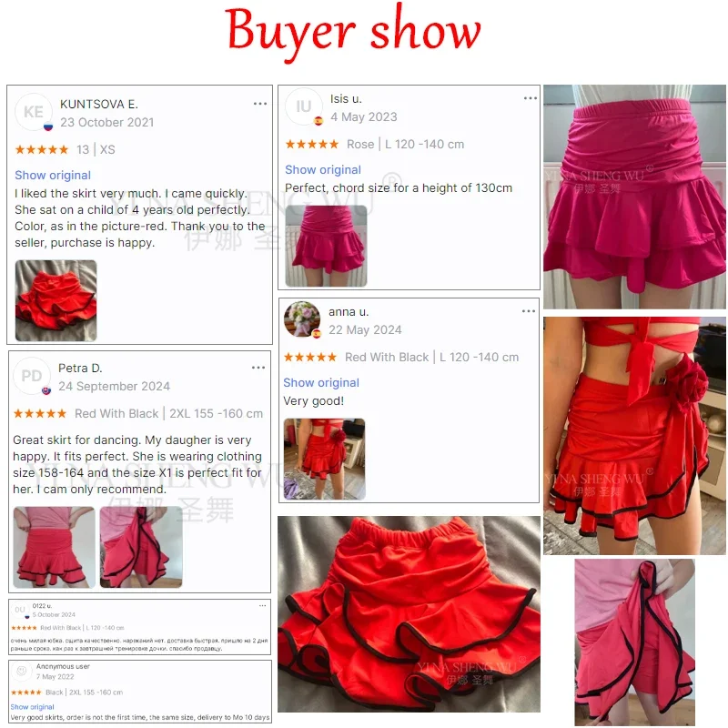 تنورة رقص لاتينية للفتيات فستان رقص سامبا تشا تشا حرير الحليب نصف طول طبقة مزدوجة ممارسة تنورة أداء الرقص