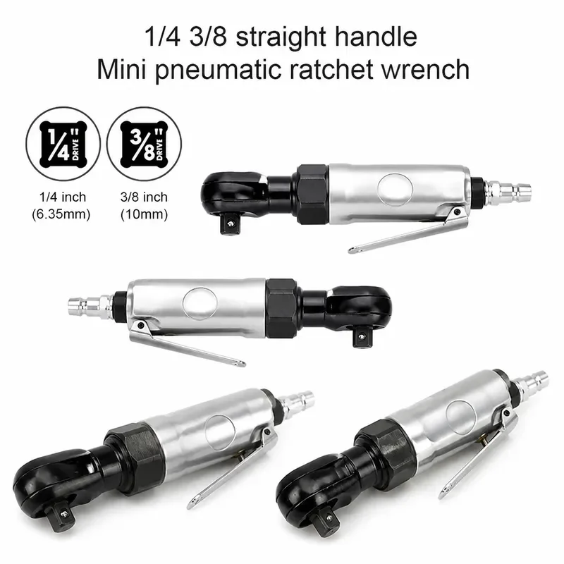 Mini Air Pneumatic Ratchet Wrench Torque Spanner 1/4 3/8 Square Drive Multi-functional Mechanical Vehicle Repair Tool Kit