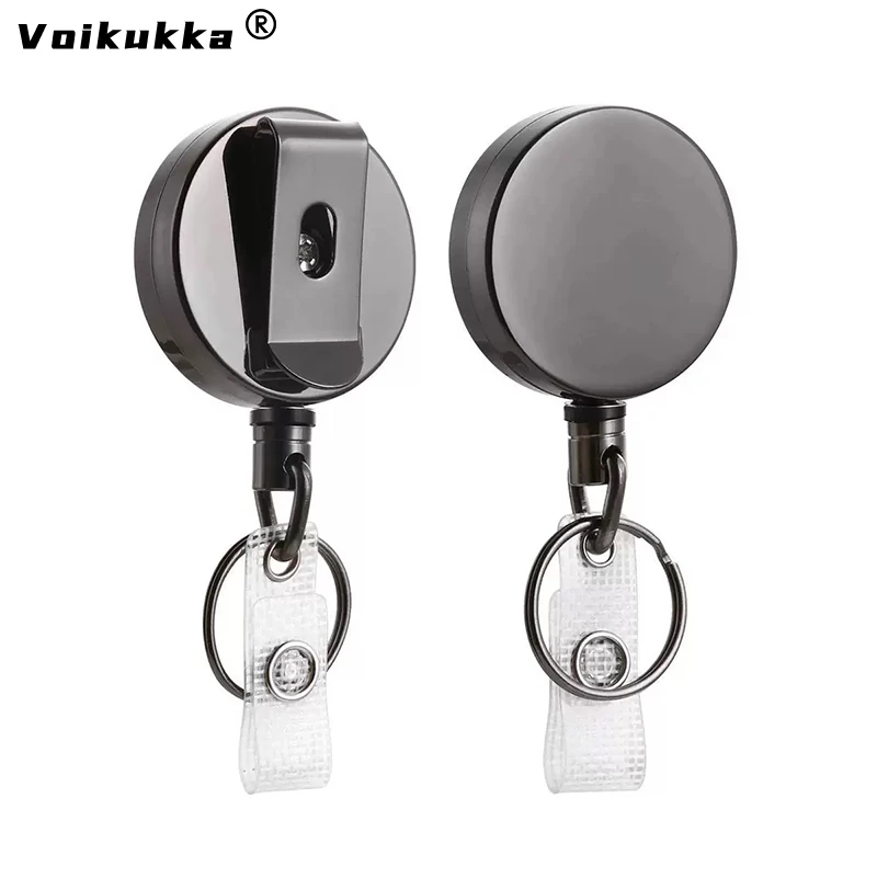 Voikukka Jewelry Metal Pull Button Retractable Belt Keychain High Elastic Recyclable Cable Puller Key Chain Wholesale