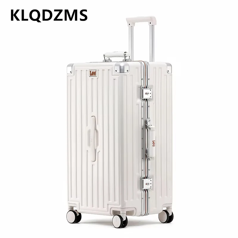 KLQDZMS メンズスーツケース 20 インチ搭乗ボックス 24 "26" アルミフレームトロリーケース 28" 大容量女性の機内持ち込み荷物