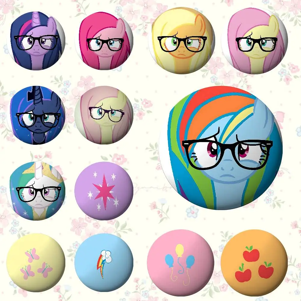 Cute Cartoon M-My L-Little P-PonyS Badges Tinplate Soft Button Pin Brooch Metal Badge Custom Jewelry Accessories Hat Bag Lapel
