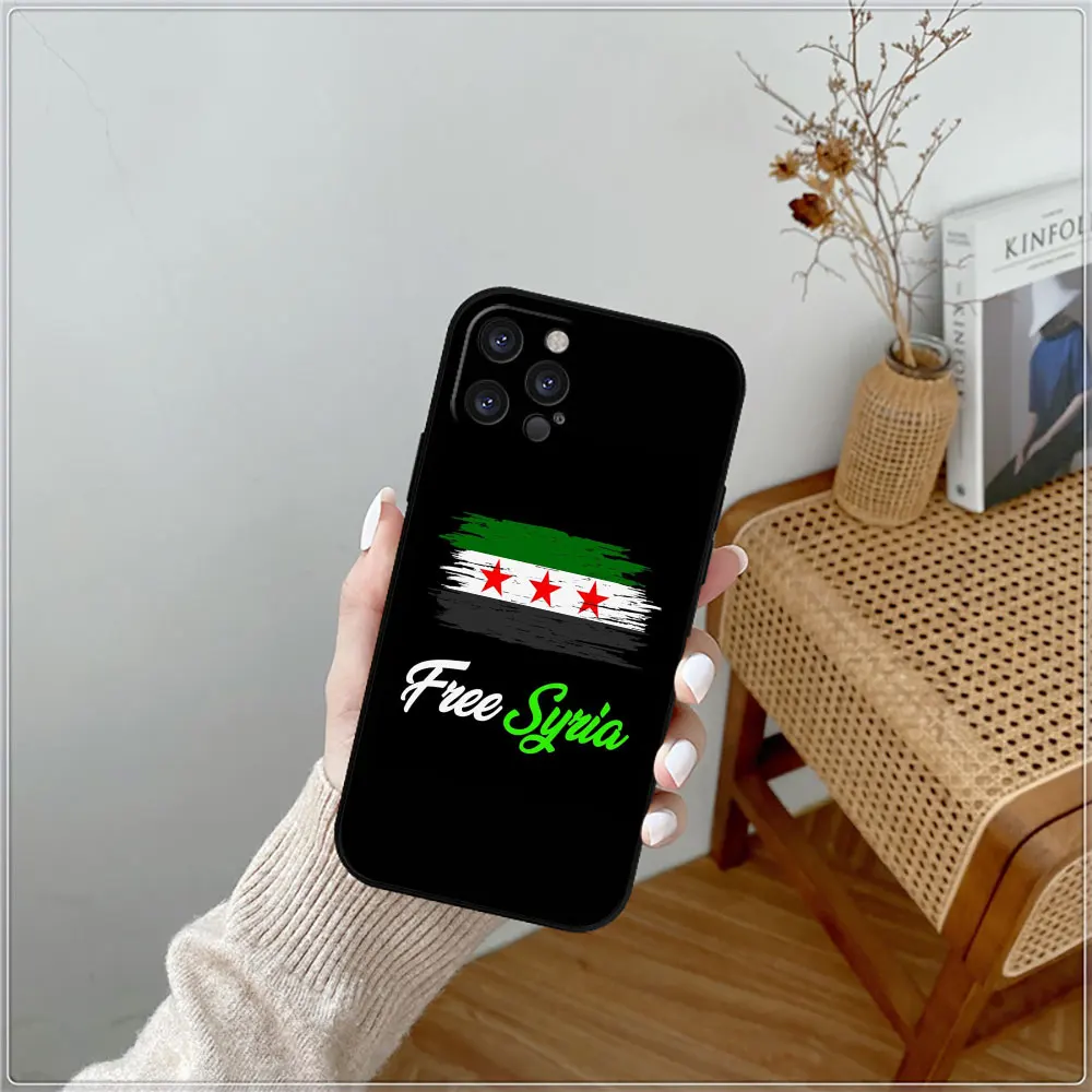 Syrian Revolution Flag Phone Case For Apple iPhone 15 14 16 13 12 11 Pro Max Mini 8 7 XS XR SE Silicone Shockproof Back Cover